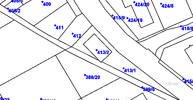 Parcela st. 413/2 v KÚ Klepačov, Katastrální mapa