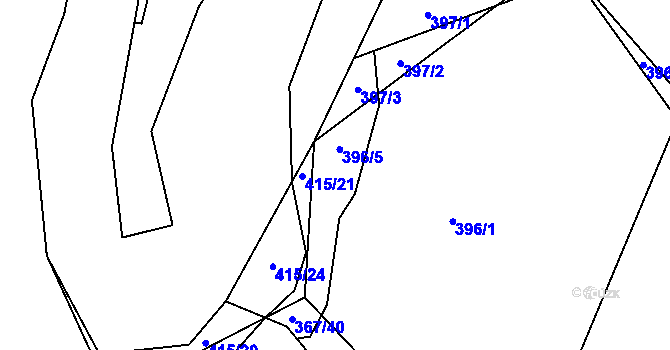 Parcela st. 396/5 v KÚ Klepačov, Katastrální mapa