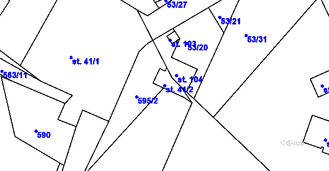 Parcela st. 41/2 v KÚ Klešice, Katastrální mapa