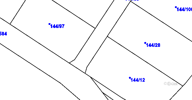 Parcela st. 144/12 v KÚ Klešice, Katastrální mapa