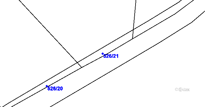 Parcela st. 526/21 v KÚ Klešice, Katastrální mapa