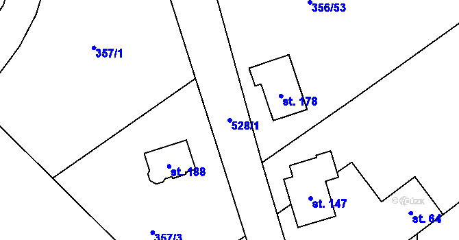 Parcela st. 528/1 v KÚ Klešice, Katastrální mapa