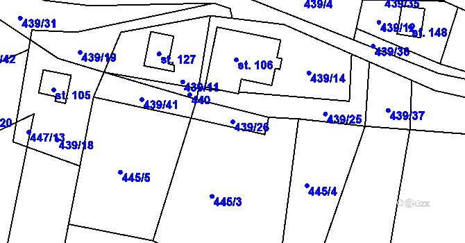 Parcela st. 439/26 v KÚ Kletečná u Humpolce, Katastrální mapa