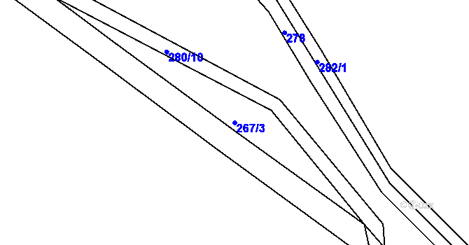 Parcela st. 267/3 v KÚ Klíčany, Katastrální mapa