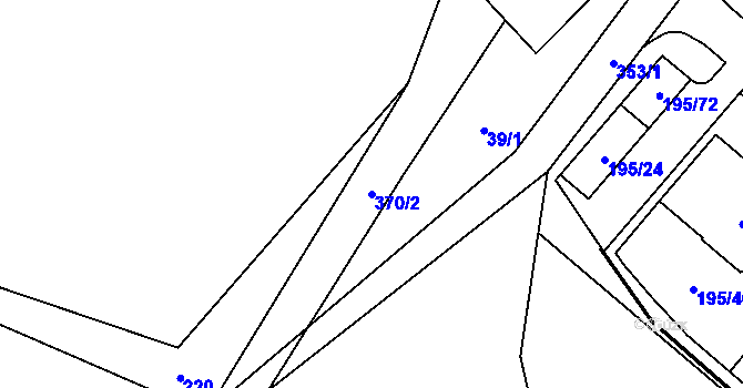 Parcela st. 370/2 v KÚ Klíčany, Katastrální mapa