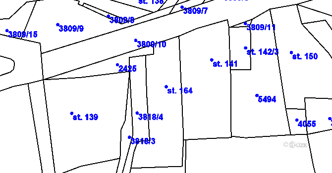 Parcela st. 164 v KÚ Klíčov u Mrákova, Katastrální mapa