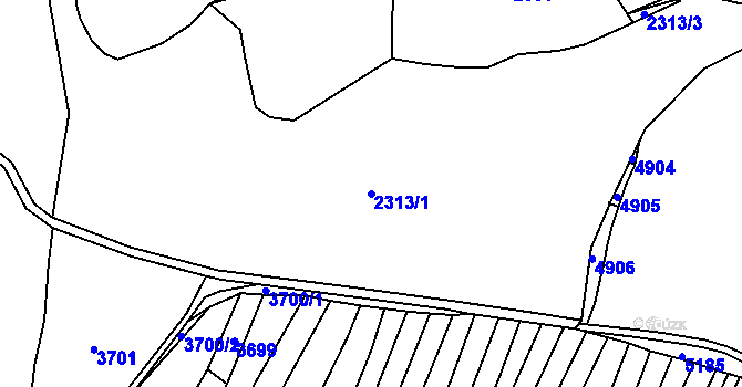 Parcela st. 2313/1 v KÚ Klíčov u Mrákova, Katastrální mapa