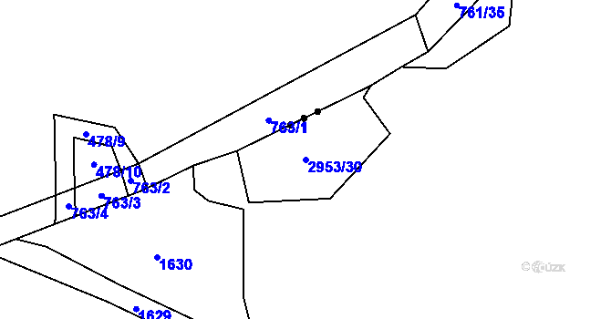 Parcela st. 2953/30 v KÚ Klíčov u Mrákova, Katastrální mapa