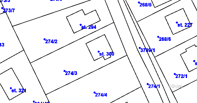Parcela st. 300 v KÚ Klíčov u Mrákova, Katastrální mapa