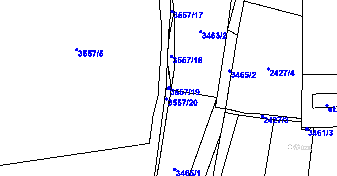 Parcela st. 3557/19 v KÚ Klíčov u Mrákova, Katastrální mapa