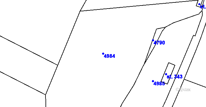 Parcela st. 4984 v KÚ Klíčov u Mrákova, Katastrální mapa