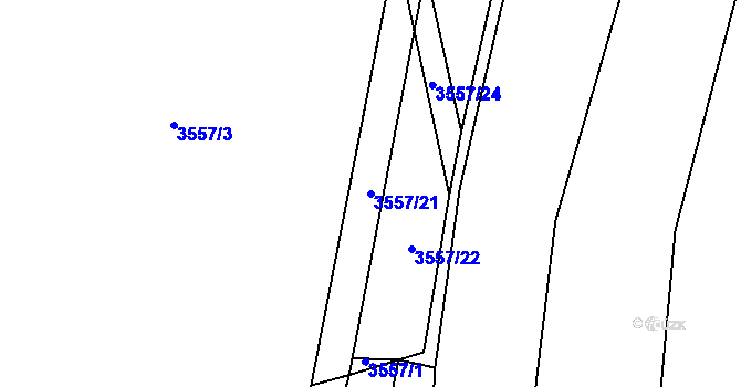 Parcela st. 3557/21 v KÚ Klíčov u Mrákova, Katastrální mapa