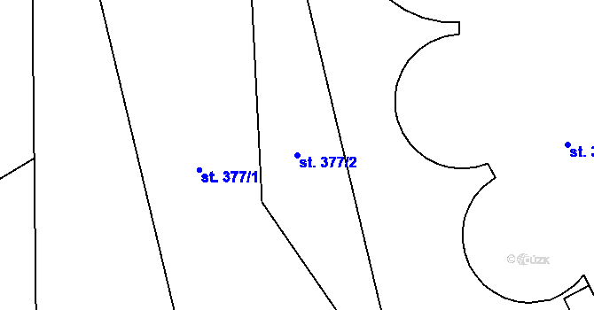 Parcela st. 377/2 v KÚ Klíčov u Mrákova, Katastrální mapa
