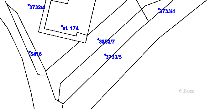 Parcela st. 3733/5 v KÚ Klíčov u Mrákova, Katastrální mapa