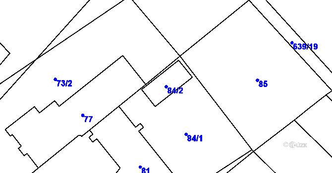 Parcela st. 84/2 v KÚ Klikov, Katastrální mapa