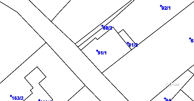 Parcela st. 91/1 v KÚ Klikov, Katastrální mapa