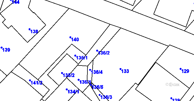 Parcela st. 136/2 v KÚ Klikov, Katastrální mapa