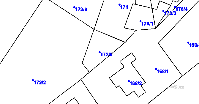 Parcela st. 172/6 v KÚ Klikov, Katastrální mapa