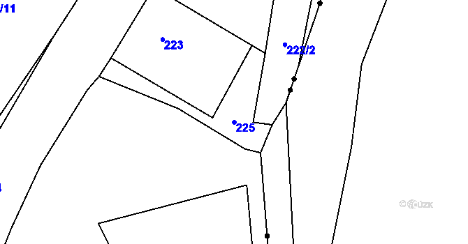 Parcela st. 225 v KÚ Klikov, Katastrální mapa