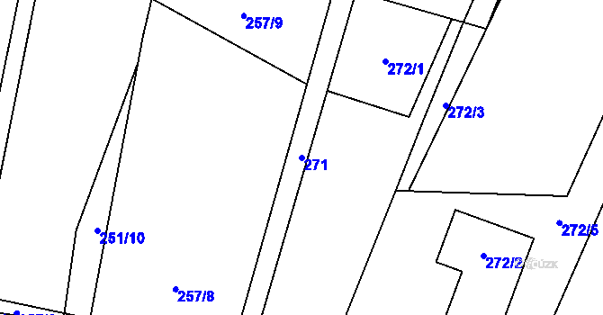 Parcela st. 271 v KÚ Klikov, Katastrální mapa