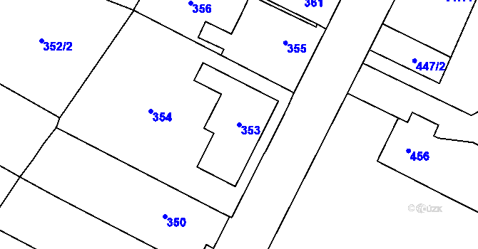 Parcela st. 353 v KÚ Klikov, Katastrální mapa
