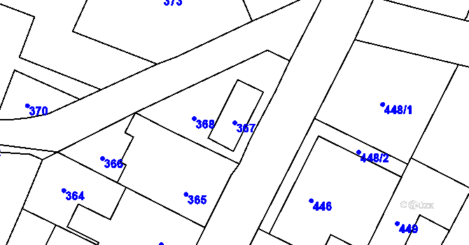 Parcela st. 367 v KÚ Klikov, Katastrální mapa