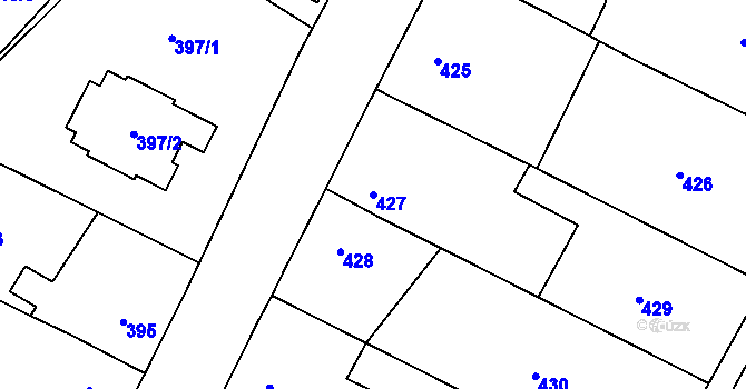 Parcela st. 427 v KÚ Klikov, Katastrální mapa