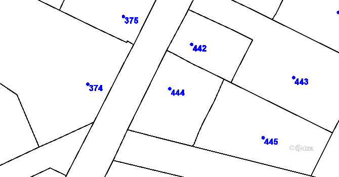 Parcela st. 444 v KÚ Klikov, Katastrální mapa