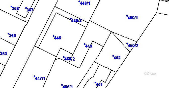 Parcela st. 449 v KÚ Klikov, Katastrální mapa