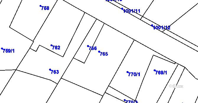 Parcela st. 765 v KÚ Klikov, Katastrální mapa