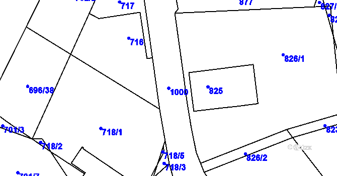Parcela st. 1000 v KÚ Klikov, Katastrální mapa