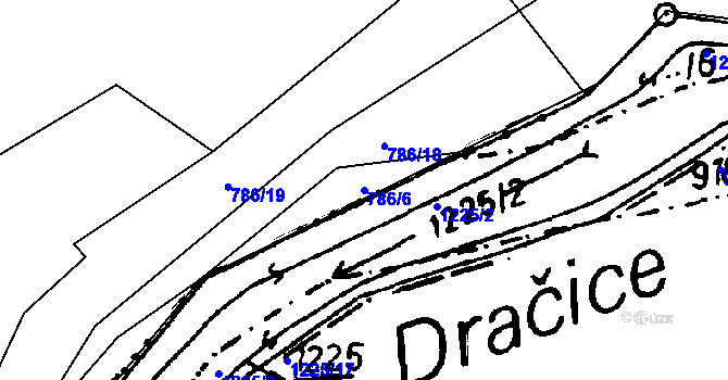 Parcela st. 786/6 v KÚ Klikov, Katastrální mapa
