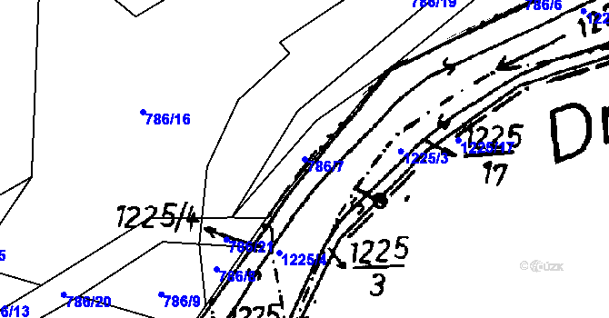 Parcela st. 786/7 v KÚ Klikov, Katastrální mapa