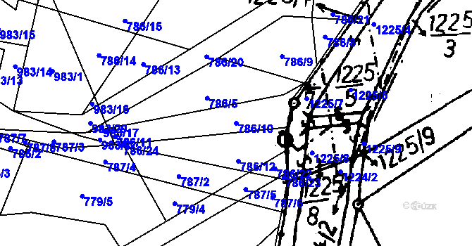 Parcela st. 786/10 v KÚ Klikov, Katastrální mapa