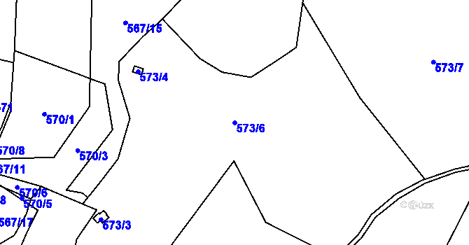 Parcela st. 573/6 v KÚ Klikov, Katastrální mapa