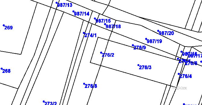 Parcela st. 276/2 v KÚ Klikov, Katastrální mapa
