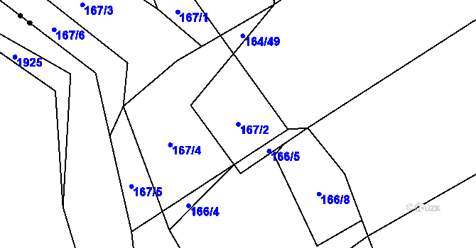 Parcela st. 167/2 v KÚ Klikov, Katastrální mapa