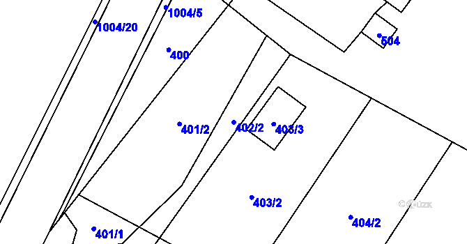 Parcela st. 402/2 v KÚ Klikov, Katastrální mapa