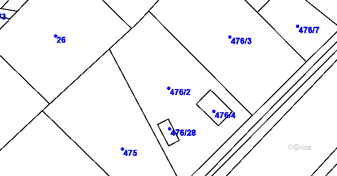 Parcela st. 476/2 v KÚ Klikov, Katastrální mapa