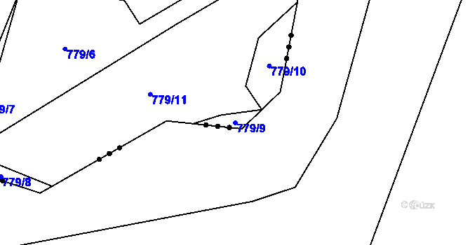 Parcela st. 779/9 v KÚ Klikov, Katastrální mapa