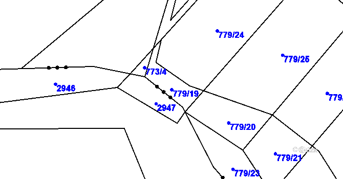 Parcela st. 779/19 v KÚ Klikov, Katastrální mapa