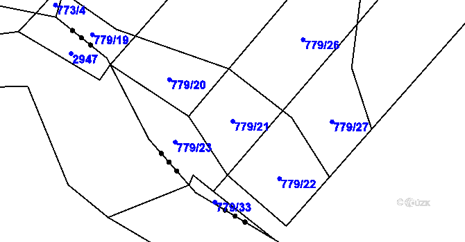 Parcela st. 779/21 v KÚ Klikov, Katastrální mapa