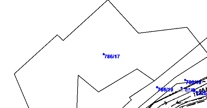 Parcela st. 786/17 v KÚ Klikov, Katastrální mapa