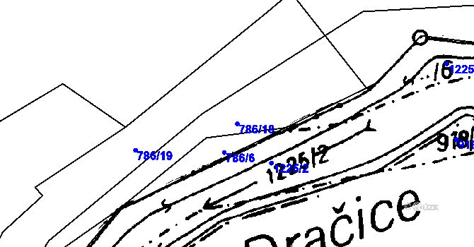 Parcela st. 786/18 v KÚ Klikov, Katastrální mapa