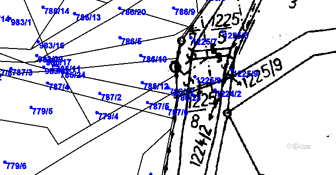 Parcela st. 786/22 v KÚ Klikov, Katastrální mapa