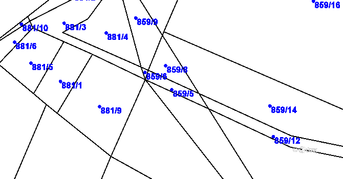 Parcela st. 859/5 v KÚ Klikov, Katastrální mapa