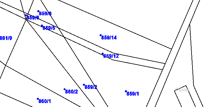 Parcela st. 859/12 v KÚ Klikov, Katastrální mapa