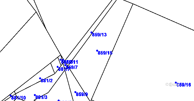 Parcela st. 859/15 v KÚ Klikov, Katastrální mapa