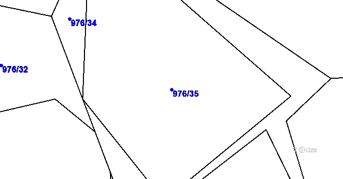 Parcela st. 976/35 v KÚ Klikov, Katastrální mapa