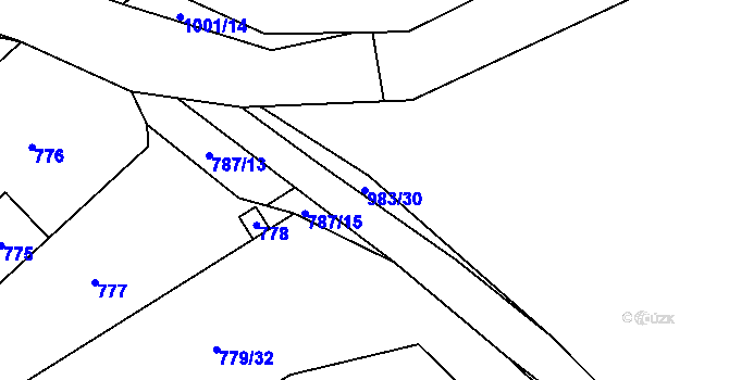 Parcela st. 983/30 v KÚ Klikov, Katastrální mapa